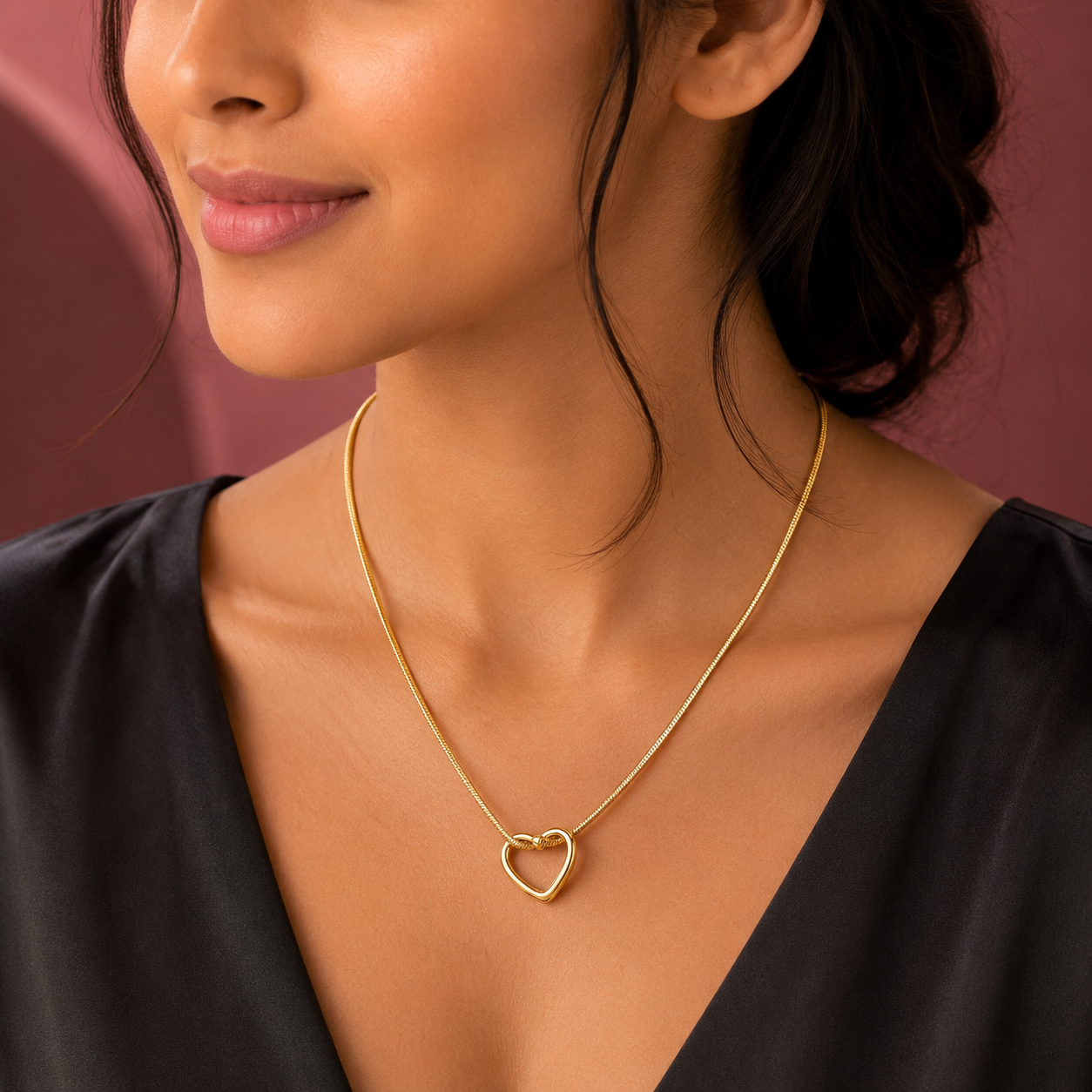Elegant Gold Heart Pendant Necklace